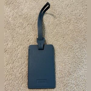 Away Blue Leather Luggage Tag for Travel